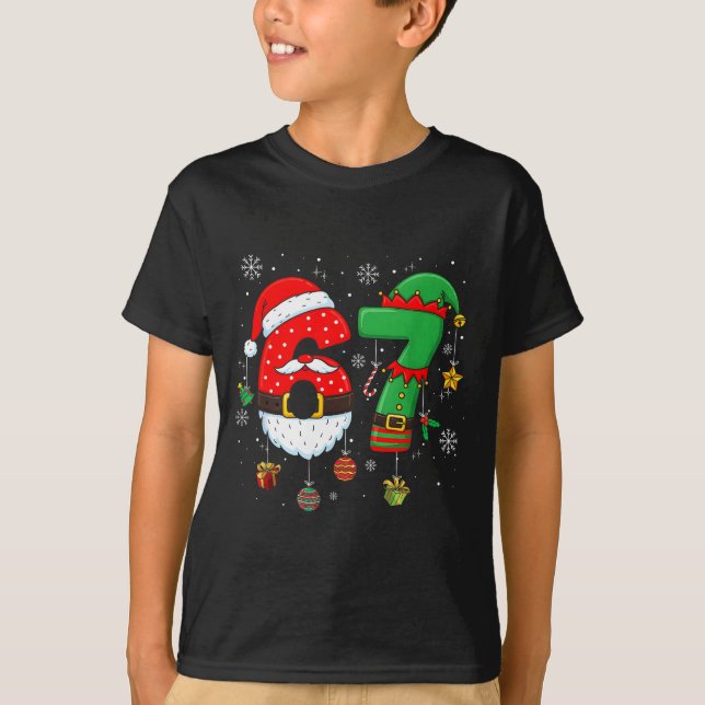 Camiseta 67 Christmas 6 7 Meme Pajamas Holiday Gen Alpha Sl (Frente)