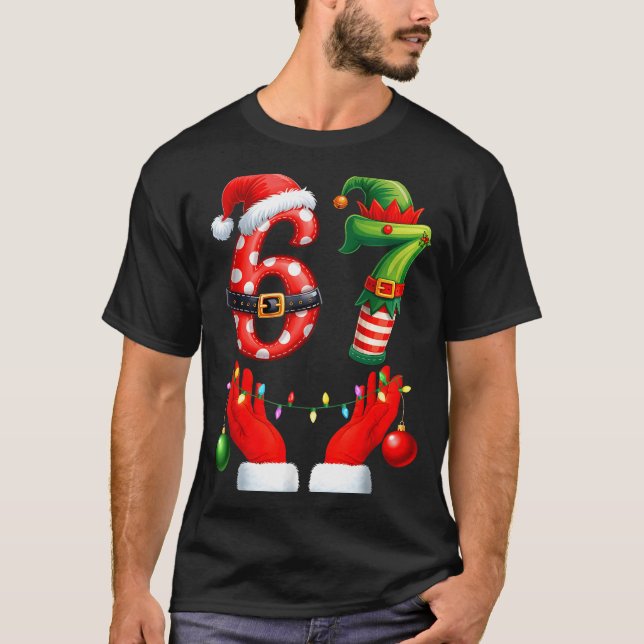 Camiseta 67 Christmas 6 7 Meme Pajamas Holiday Gen Alpha Sl (Frente)
