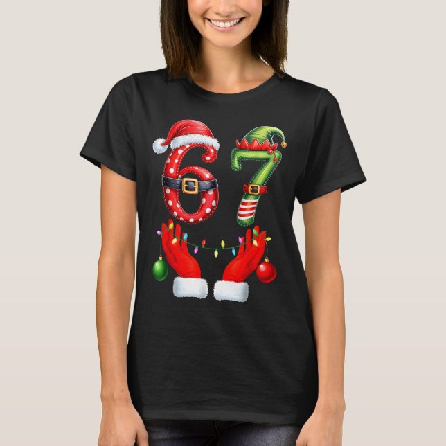 Camiseta 67 Christmas 6 7 Meme Pajamas Holiday Gen Alpha Sl (Frente)