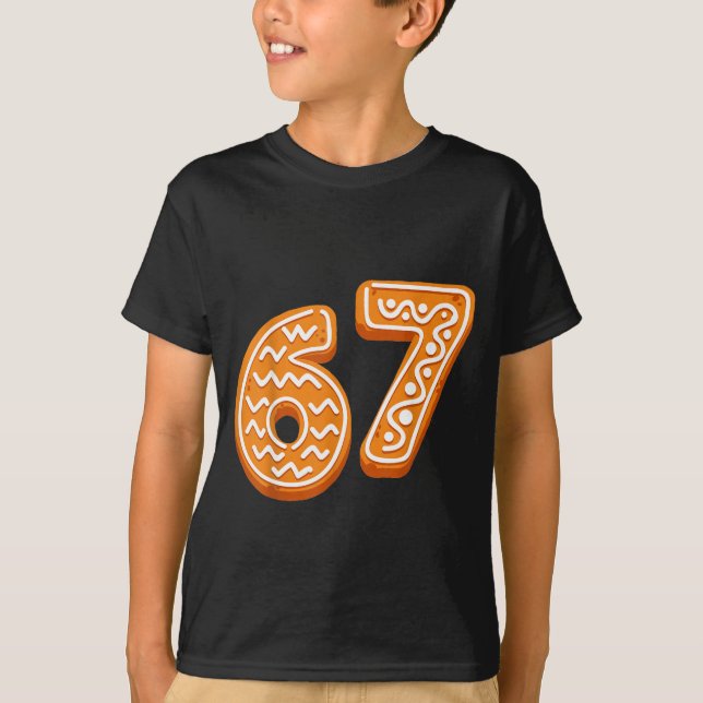 Camiseta 67 Christmas Funny 6 7 Gingerbread Six Seven Xmas  (Frente)