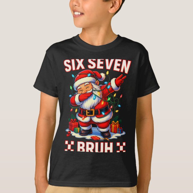 Camiseta 67 Christmas Shirt Santa Six Seven Bruh Men Women  (Frente)