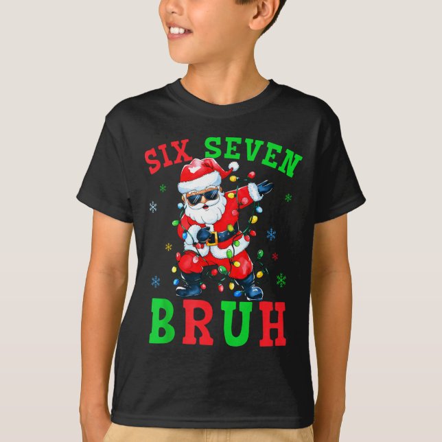Camiseta 67 Christmas Six Seven Bruh Meme Santa Dabbing Chr (Frente)