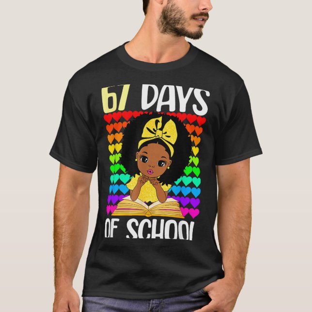 Camiseta 67 Days Of School 67th Day Smarter Six Seven Melan (Frente)