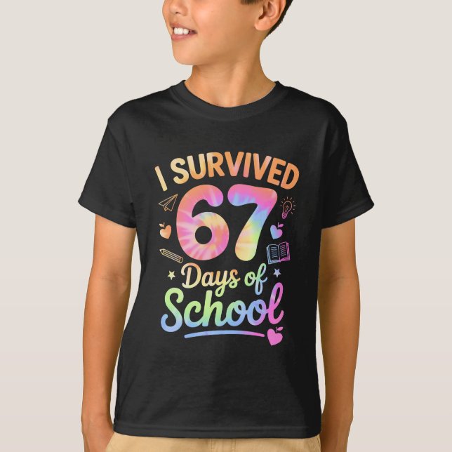 Camiseta 67 Days Of School Tie Dye 67th Day Of School Six S (Frente)