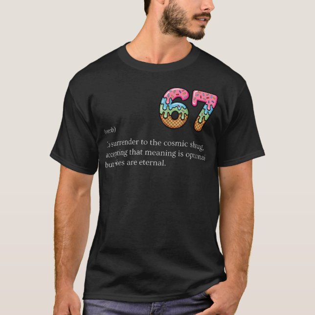 Camiseta 67 Definição Seis Sete Meme Piada Engraçada (Frente)