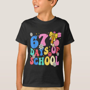 Camiseta 67 Dias De Escola Laço Coquete Alunos Professores