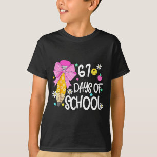 Camiseta 67 Dias De Escola Meninas Coquete Laço 67º Dia De