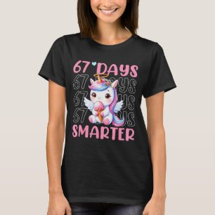 Camiseta 67 Dias Mais Inteligente Unicórnio Fofo 67º Dia Me