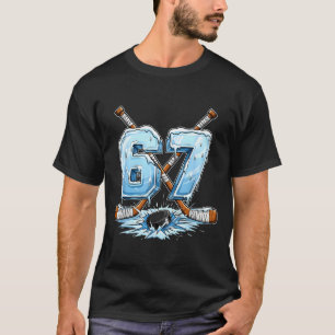 Camiseta 67 Drip de Hockey Número Estilo de Meme Engraçado