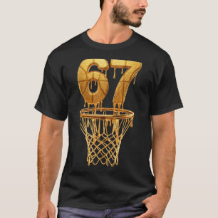 Camiseta 67 Drip de Ouro Basquete 6 7 Seis Sete Meme Geraçã