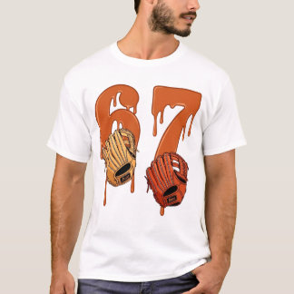 Camiseta 67 Dripping Ice Cream Number Baseball Glove Meme