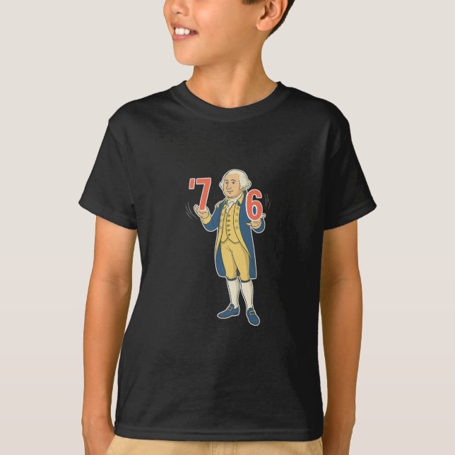 Camiseta 67 Engraçado George Washington Meme Seis Sete Gene (Frente)