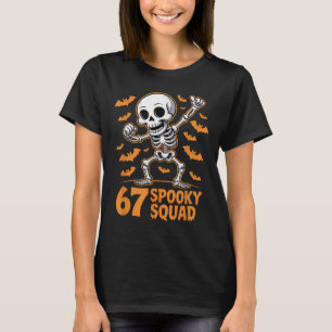 Camiseta 67 Equipe Assustadora Halloween Esqueleto 6 7 Meme