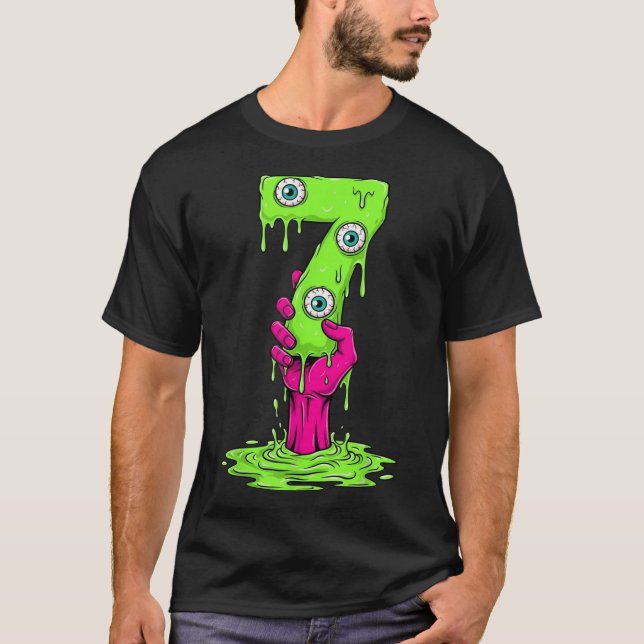 Camiseta 67 Fantasia de Halloween Número 7 Sete Meme Engraç (Frente)