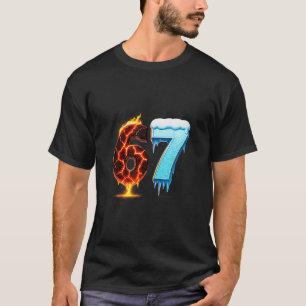 Camiseta 67 Fogo Gelo Número Seis Sete Meme 67 Gíria Alfa