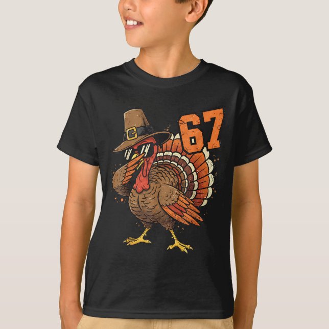 Camiseta 67 Funny Thanksgiving Turkey Meme Six Seven 6 7  (Frente)