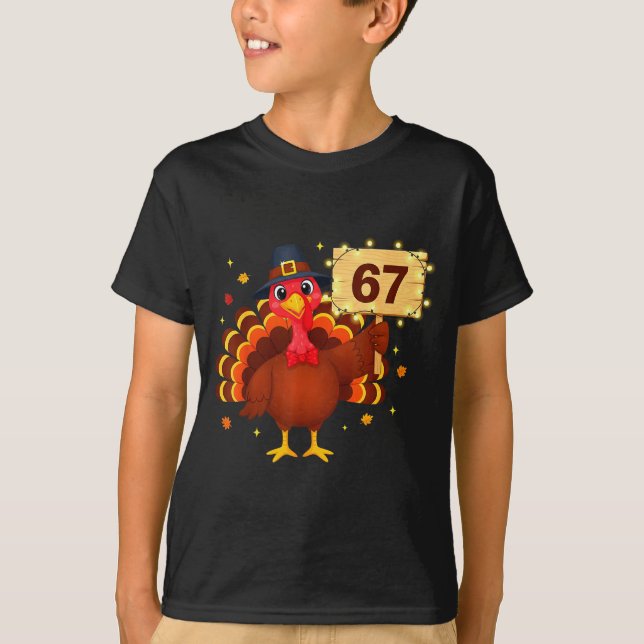 Camiseta 67 Funny Thanksgiving Turkey Meme Six Seven 6 7 Gi (Frente)