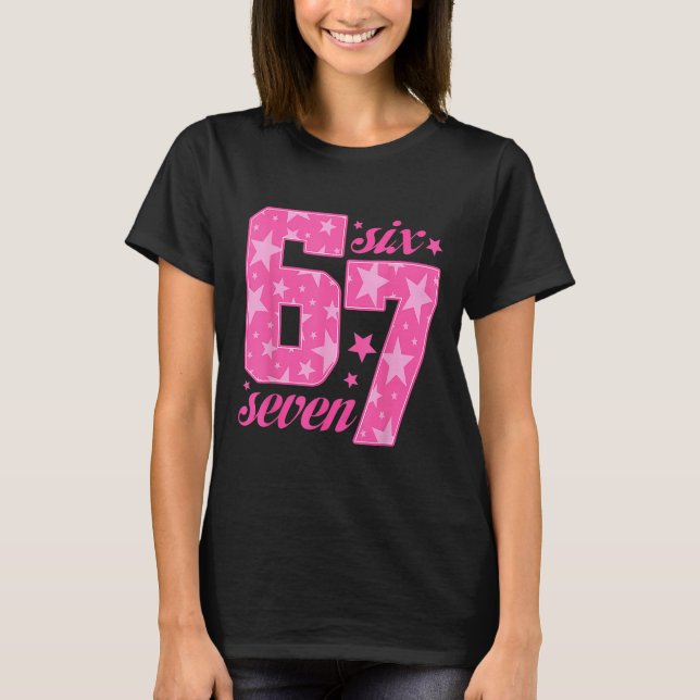 Camiseta 67 Garota Rosa Meme Engraçado  (Frente)