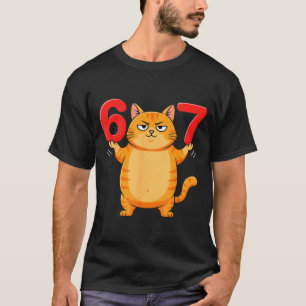Camiseta 67 Gato Engraçado Six Seven Meme Gen Z Alpha Humor