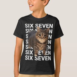 Camiseta 67 Gato Engraçado Six Seven Meme Gen Z Alpha Humor