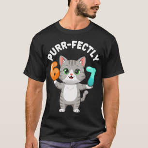 Camiseta 67 Gato Trocadilho Seis Sete Meme Geração Alpha Z