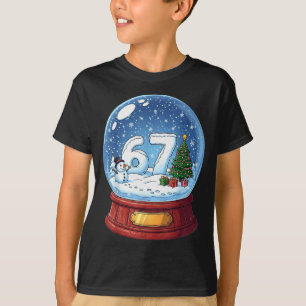 Camiseta 67 Globo de Neve de Natal Engraçado Seis Sete Meme