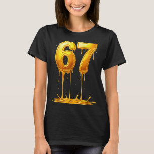 Camiseta 67 Gota de Ouro Engraçado Seis Sete Meme Meninos C