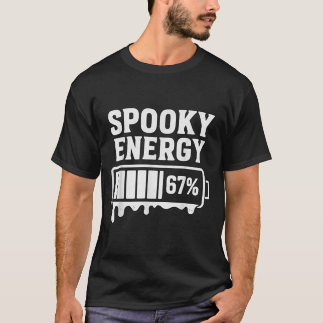 Camiseta 67 Halloween Assustadora Energia Brainrot Meme Sei (Frente)