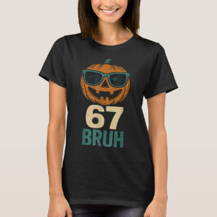 Camiseta 67 Halloween Bruh Abóbora 6-7 Meme Gen Alpha Gíria