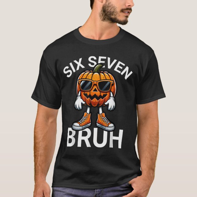 Camiseta 67 Halloween Engraçado Seis Sete Meme Brainrot Abó (Frente)