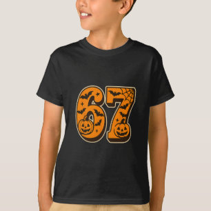 Camiseta 67 Halloween Six Seven Brainrot Meme Meninos Crian