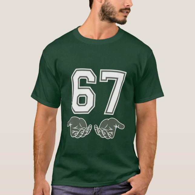 Camiseta 67 Hand Funny Six Seven Meme Generation Alpha  (Frente)
