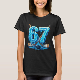 Camiseta 67 Hockey Drip Number Funny Meme Style Six Seven 