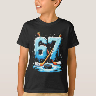 Camiseta 67 Hockey Sorvete Drip Gíria Gen Alpha Meninos Hom
