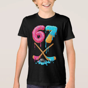 Camiseta 67 hóquei Gotejamento Número Engraçado Seis Sete 6