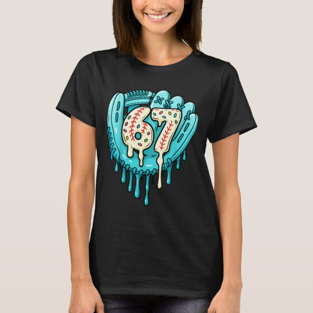 Camiseta 67 Ice Cream Drip Funny Six Seven Baseball  (Frente)