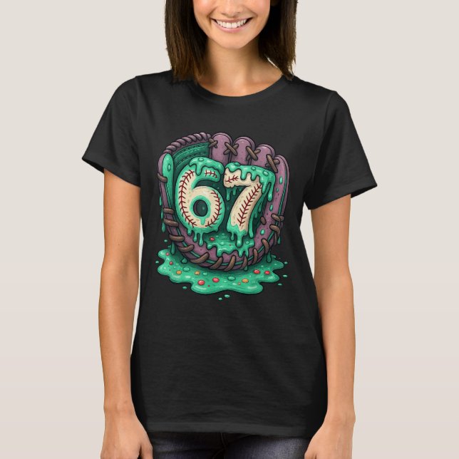 Camiseta 67 Ice Cream Drip Funny Six Seven Baseball  (Frente)