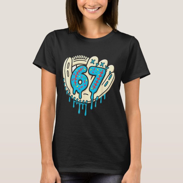 Camiseta 67 Ice Cream Drip Funny Six Seven Baseball  (Frente)