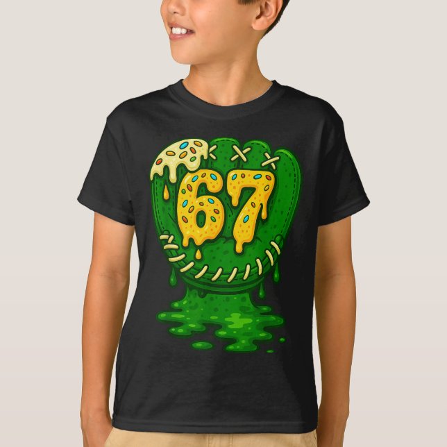 Camiseta 67 Ice Cream Drip Funny Six Seven Baseball  (Frente)