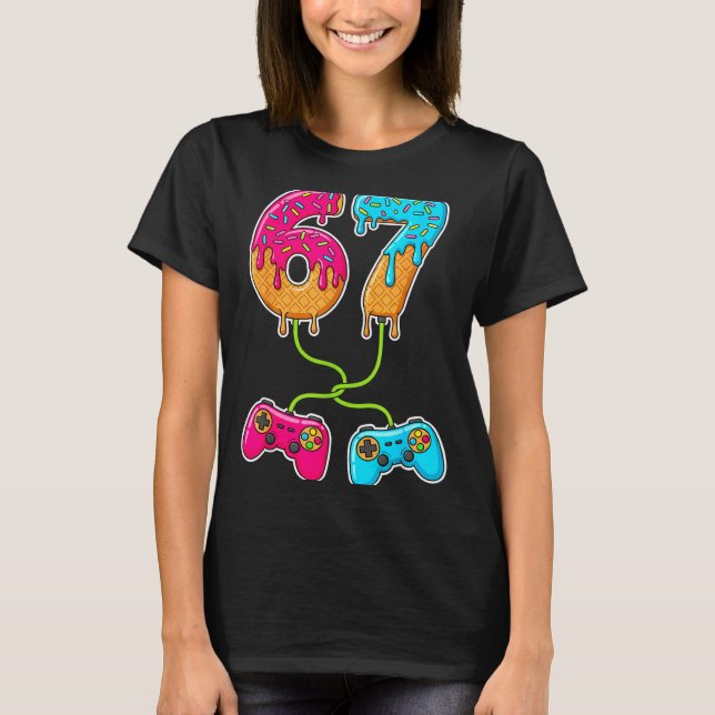 Camiseta 67 Ice Cream Drip Meme Gamer Six Seven Gen Alpha S (Frente)