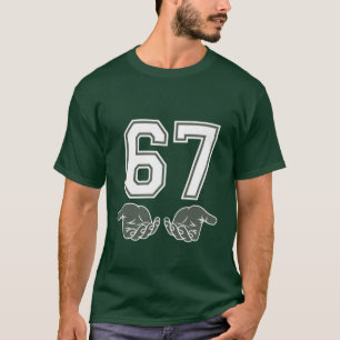Camiseta 67 Mão Divertido Seis Sete Meme Geração Alpha