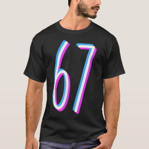 Camiseta 67 Meme 6 7 Fantasia de Número Seis Sete 