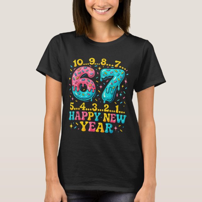 Camiseta 67 Meme Countdown Happy New Year Funny Drip Number (Frente)