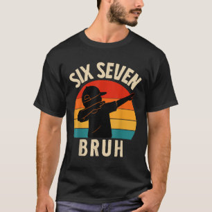 Camiseta 67 Meme Dabbing Seis Sete Bruh Retro Vintage Pôr d