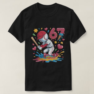 Camiseta 67 Meme de Beisebol Arte Doce de Gotejamento Donut