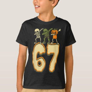 Camiseta 67 Meme de Halloween 6 7 Números Seis Sete Criança