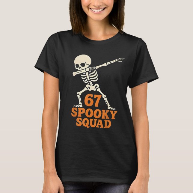 Camiseta 67 Meme de Halloween 6 7 Números Seis Sete Criança (Frente)