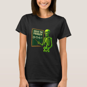 Camiseta 67 Meme de Halloween de Matemática de Esqueleto pa