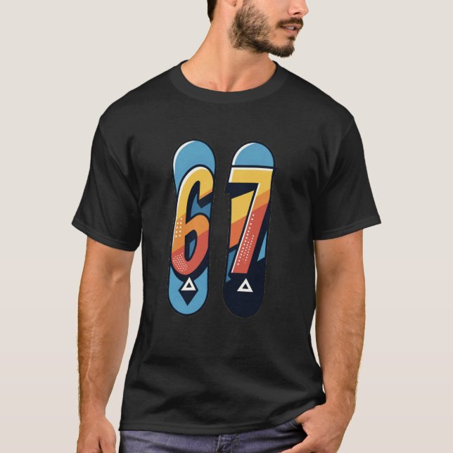 Camiseta 67 Meme de Snowboard seis Sete Snowboarding 6-7 Pl (Frente)