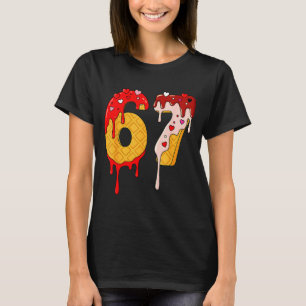 Camiseta 67 Meme de Sorvete Drip Engraçado Seis Sete Dia do